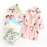 Cartoon Animal Bathrobe For Children Flannel Long Sleeve Hooded Kids-TB01038-Veeddydropshipping